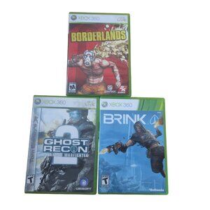 XBOX 360 Bundle 3 Video Games - Borderlands - Brink - Ghost Recon 2